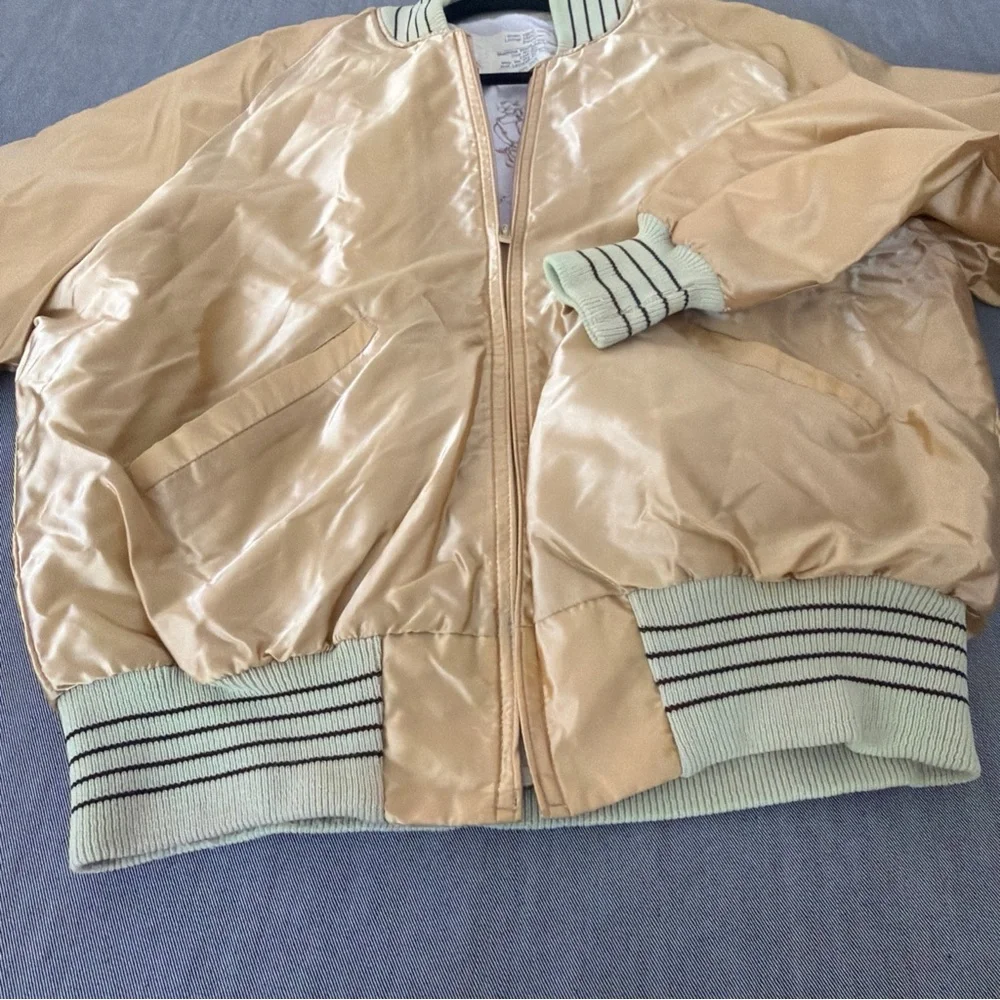 Vintage DeLong Jacket Adult Medium Maroon Satin Bomber USA F-24 - Picture 3 of 6